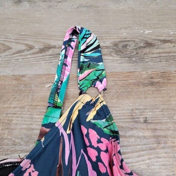 NEW Birdsong Sz 24W Waikiki Floral Plus Size Flyaway Underwire Tankini Swim Top - Picture 9 of 11